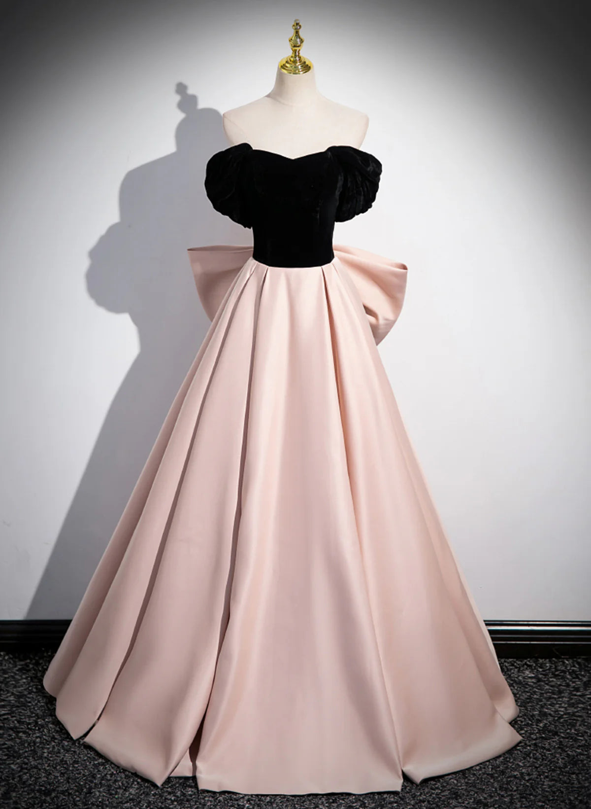 Off Shoulder A-line Pink Formal Dress Evening Dress, Pink Long Prom Dress TP1118