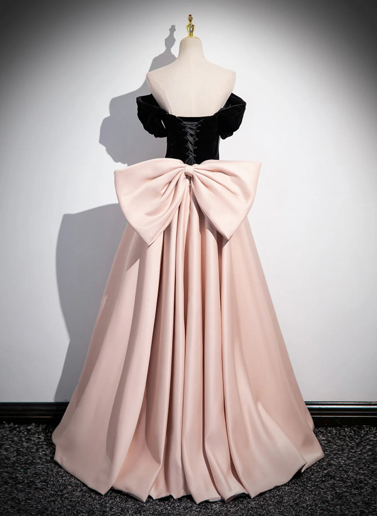 Off Shoulder A-line Pink Formal Dress Evening Dress, Pink Long Prom Dress TP1118