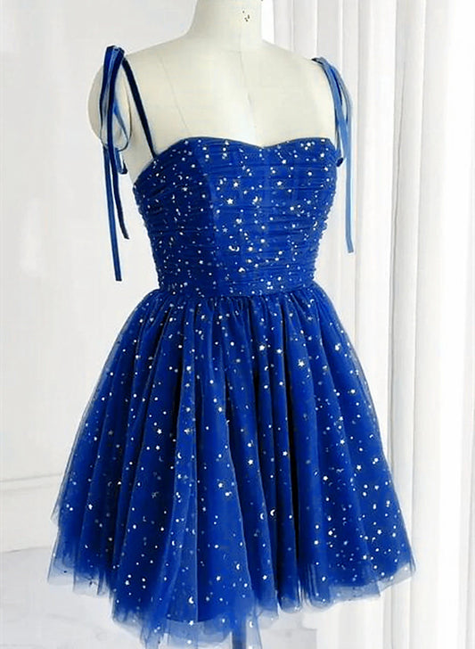 Cute Royal Blue Tulle Short Party Dress, Royal Blue Homecoming Dress Prom Dress TP1245