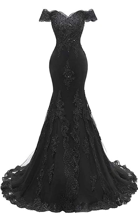 Off The Shoulder Prom Dresses Long Mermaid Sweetheart Beaded Lace Formal Evening Ball Gowns for Women TP1375