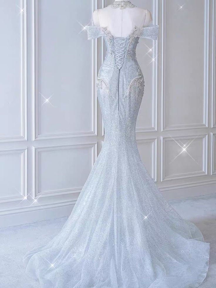 Vintage Mermaid Sequin Long Wedding Dresses TP1401